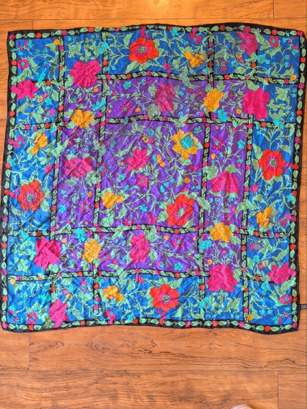 The Specialty House Inc Vintage 100% Silk Floral Scarf 30" Made in Japan